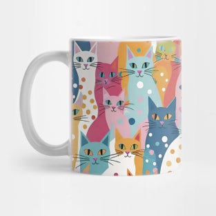 Chromatic Cat Carousel: A Kaleidoscope of Colorful Patterns Mug